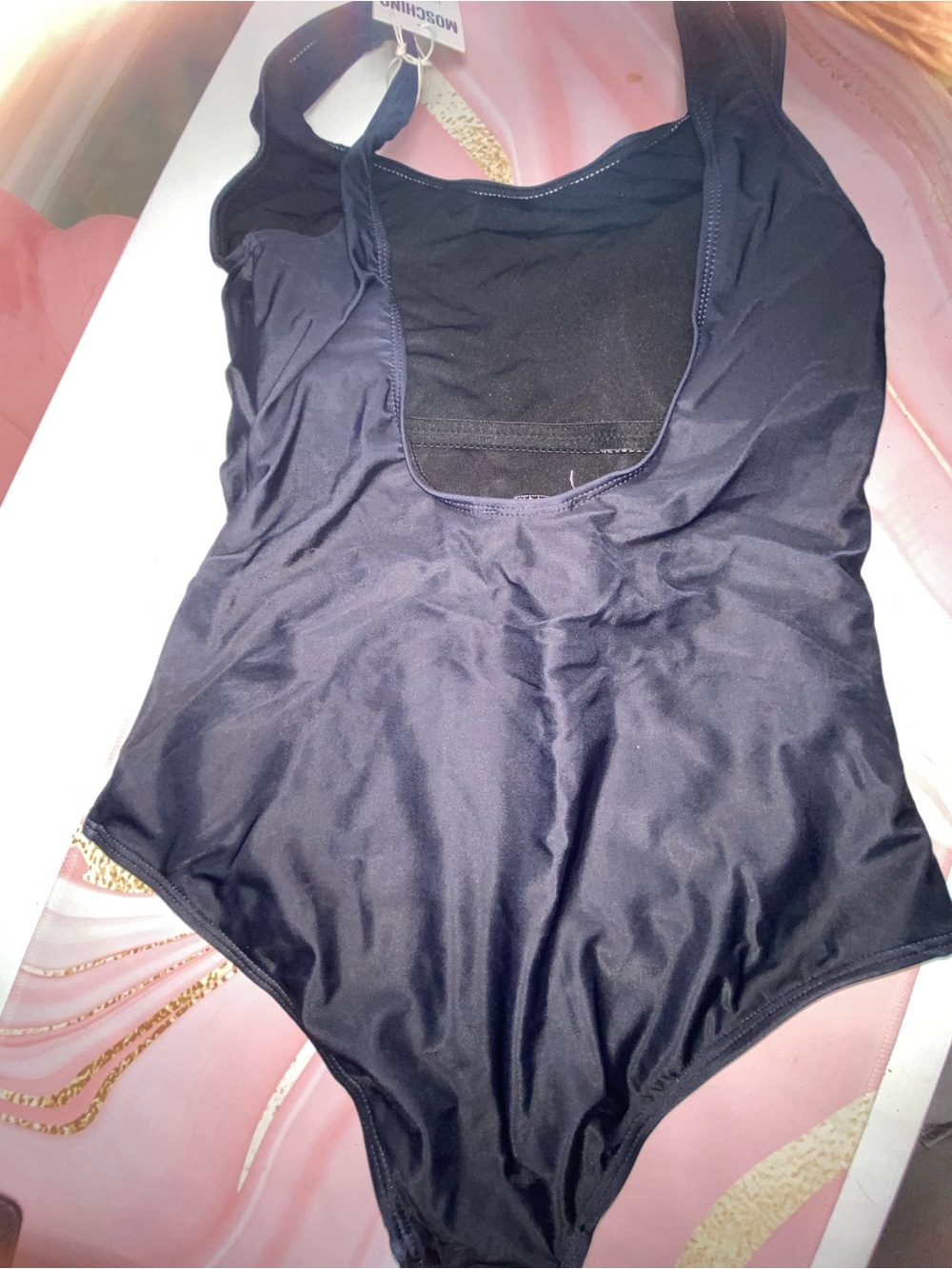 Black One-Piece Swim with Teddy Graphic - Picture 3 of 4